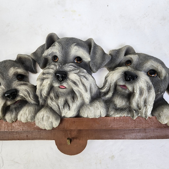 Dog Trio Leash Holder Key Rack Wall Mounted Breakable - Picture 4 of 12